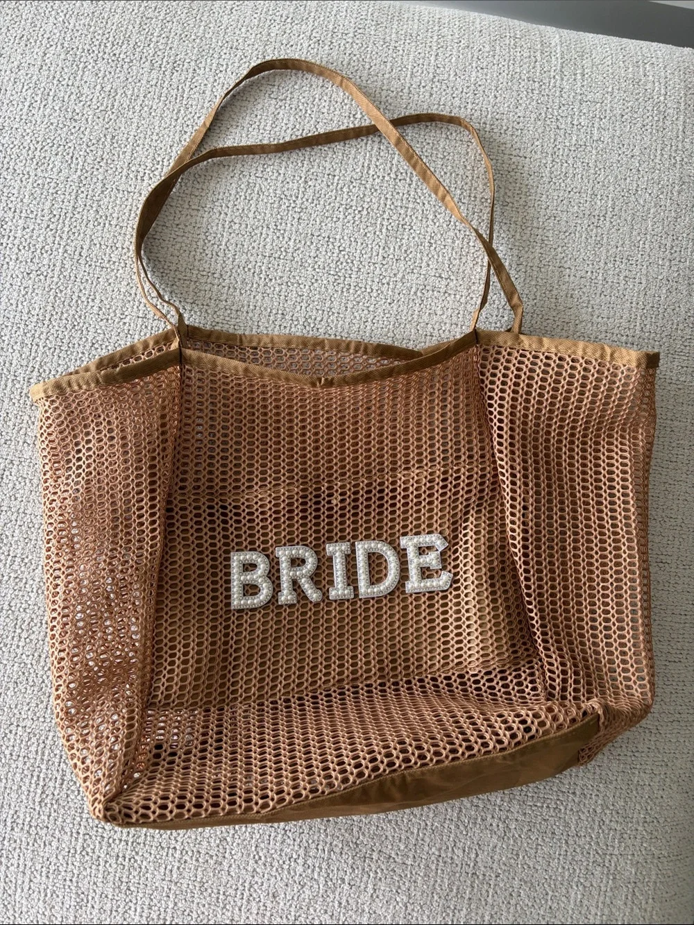 BRIDE Mesh Swim Tote Bag in Tan
